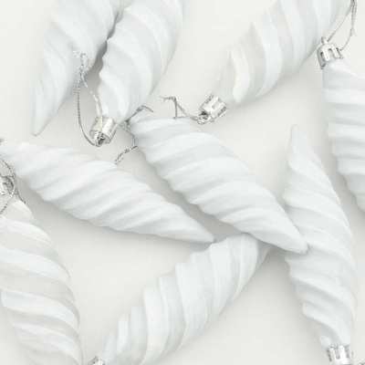 Świąteczna kula w spiralnym kształcie 40 pcs Biały