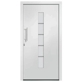 Drzwi zewnętrzne, aluminium i PVC, białe, 100x210 cm