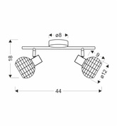 Tajga lampa sufitowa listwa czarny+drewniany 2x40w e14 klosz czarny+drewniany
