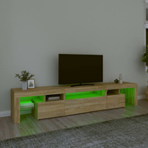 vidaXL Szafka pod TV z oświetleniem LED, dąb sonoma 215x36,5x40 cm