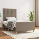 vidaXL Rama łóżka z zagłówkiem, kolor taupe, 90x200 cm, obita tkaniną wariant 4