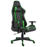 Obrotowy fotel gamingowy, zielony, PVC vidaXL