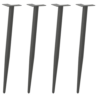 Nogi do stołu konsolowego w kształcie stożka 4 szt. Antracyt 72-73 cm Stal