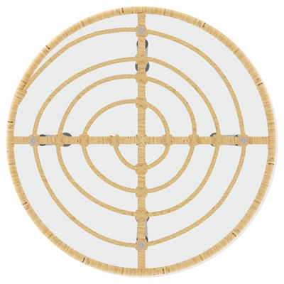 Stół jadalniany, ?50 cm, szkło hartowane i stal