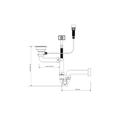 Odpływ automatyczny  TWIST 3 1/2" z syfonem 1-komorowy stal (GRANIT-pionowy), save space, eco