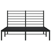 Metalowa rama łóżka z wezgłowiem, czarna, 120x190 cm