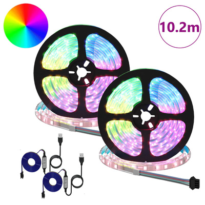 Taśma LED 2 pcs Czarny i przezroczysty 5100 mm Miedź i plastik