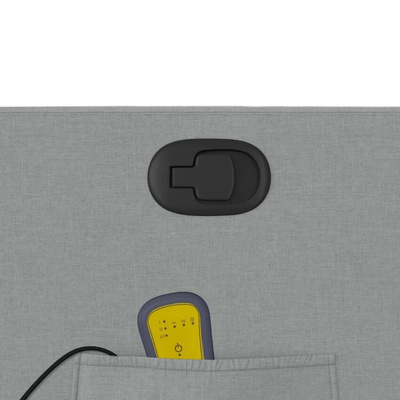 vidaXL Rozkładany fotel masujący, jasnoszary, obity tkaniną