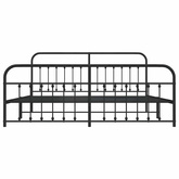 vidaXL Metalowa rama łóżka z wezgłowiem i zanóżkiem, czarna, 200x200cm model standard