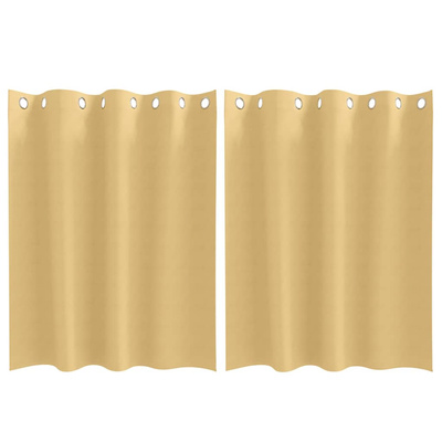 Firany blackout z kółkami 2 pcs Beżowy 140 x 140 cm Poliester