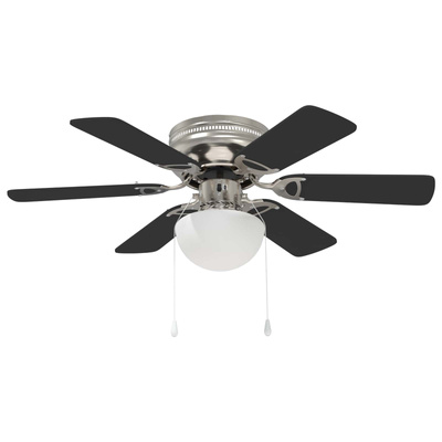 Wentylator sufitowy z lampą ? 82 cm Czarny