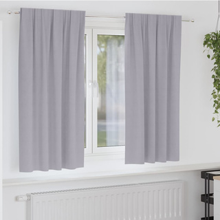 Firany blackout z kółkami 2 pcs Metaliczny Szary 175 x 140 cm