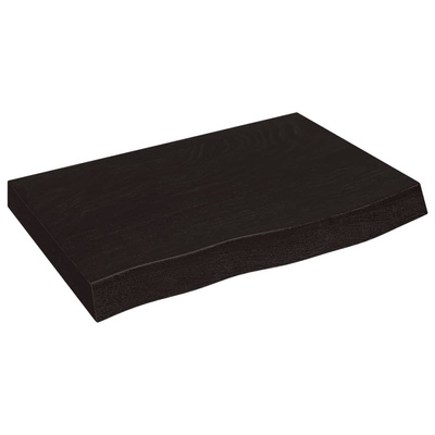 Półka, ciemnobrązowa, 60x40x(2-6) cm, wykończone drewno dębowe