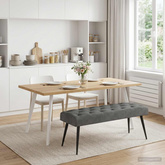 Ławka z guzikami ciemnoszary 110 x 40 x 46 cm Welur