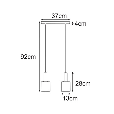 Lampa wisząca nad stół do jadalni, 2 x E27 K-5876 z serii AIGO