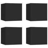 vidaXL Wiszące szafki telewizyjne, 4 szt., czarne, 30,5x30x30 cm