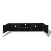 vidaXL Szafka pod TV na wysoki połysk, czarna, 140x40,5x35 cm