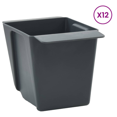 Skrzynki na kwiaty do palet euro 24 pcs Szary 13,5 x 9 x 9,5 cm