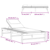 vidaXL Leżak z poduszkami, kremowy, lite drewno akacjowe