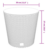 Donica z pojemnikiem wewnętrznym, antracyt, 15/15,3L, rattan PP