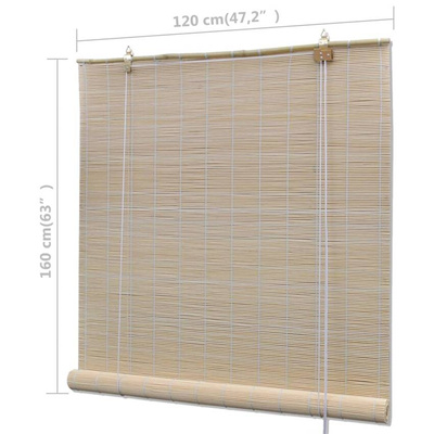 vidaXL Naturalne rolety bambusowe, 2 szt., 120 x 160 cm
