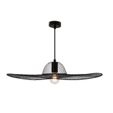 Lampa wisząca DECO designerska  – czarny klosz kapelusz – nowoczesne oświetlenie salonu i sypialni E27