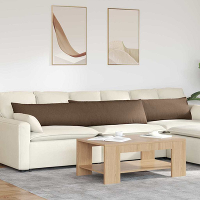 Poduszki na sofę 2 pcs Brązowy 200 x 40 cm tkanina