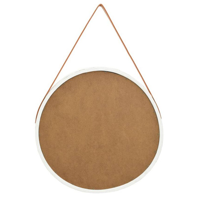 vidaXL Lustro ścienne na pasku, 60 cm, białe