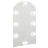 vidaXL Lustro z lampami LED, 70x40 cm, szklane, z łukiem