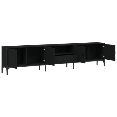 vidaXL Szafka pod TV, z szufladą, czarna, 200x25x44 cm
