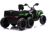 Quad Na Akumulator ATV 6 Kół Z Przyczepką JC606 24V 4x4 Zielony