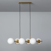 Lampa Wisząca Złota Kule Mleczne Abruzzo Pompei 6xE27