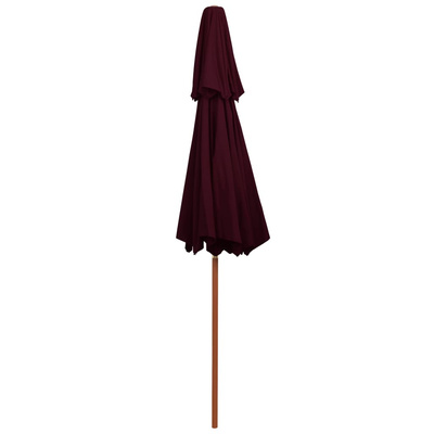 Parasol ogrodowy z dwupoziomową czaszą, bordowy, 270 cm