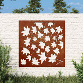 Ogrodowa dekoracja ścienna, 55x55 cm, stal kortenowska, klon