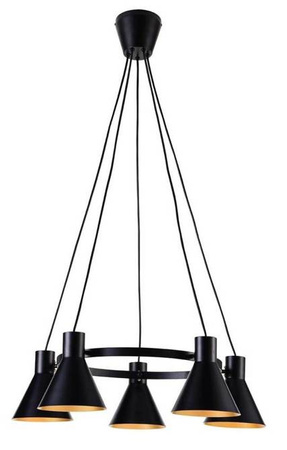 Lampa wisząca czarno-złota matowa sufitowa 5x40W More Candellux 35-71163