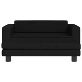 vidaXL Legowisko dla psa z dostawką, czarne, 100x50x30 cm, aksamit