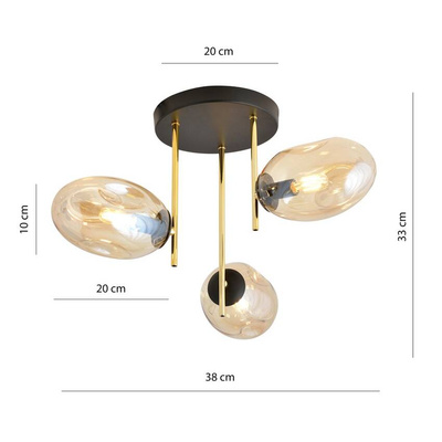 Lampa sufitowa ARGO 3 BL MIODOWY