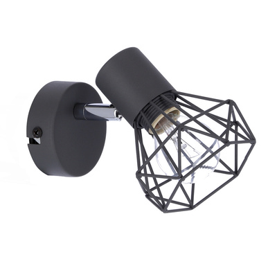 Kinkiet szary druciany pojedynczy 1X40W E14 Verve 91-60969