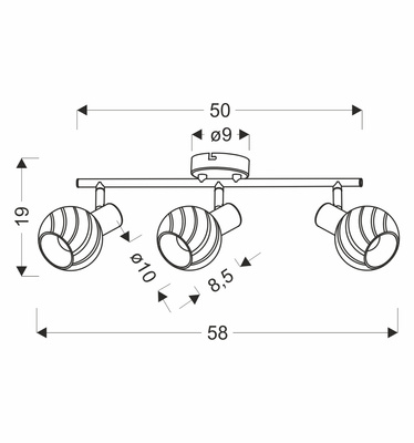 GRANO lampa sufitowa czekoladowy 3x40W E14 klosz biały