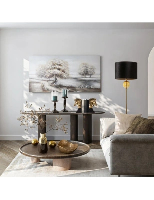 Lampa podłogowa LEONA czarny połysk E27 100W złota