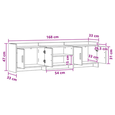 Szafka pod telewizor 168 x 33 x 47 cm Stare drewno