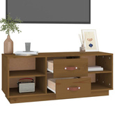 vidaXL Szafka pod TV, miodowy brąz, 100x34x40 cm, lite drewno sosnowe