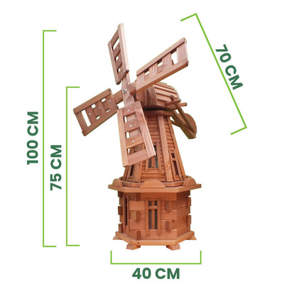Wiatrak ogrodowy 85 cm z oświetleniem solarnym LED W17_S