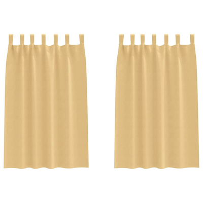 Firany blackout z kółkami 2 pcs Beżowy 175 x 140 cm Poliester