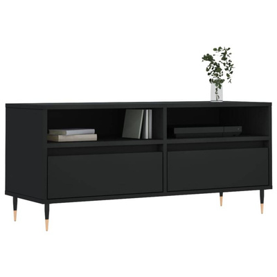 vidaXL Szafka pod TV, czarna, 100x34,5x44,5cm, materiał drewnopochodny