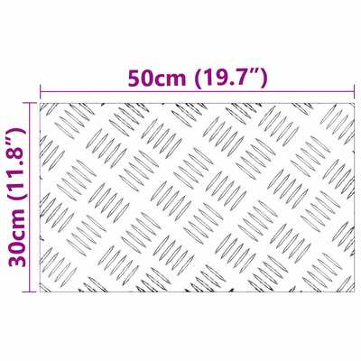 Stopień Prostokątny 2 pcs Srebrny 50 x 30 cm Aluminium