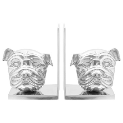 Podpórki do książek 2 pcs Srebrny 8 x 12 x 16,5 cm Aluminium