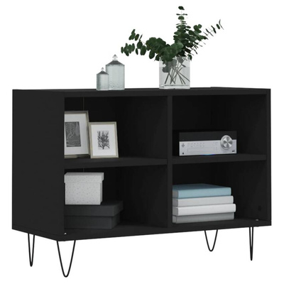 Szafka pod TV, czarna, 69,5x30x50 cm, materiał drewnopochodny vidaXL