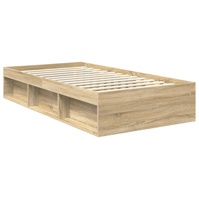 Ramka łóżka dąb Sonoma 100 x 200 cm Lite drewno sosnowe