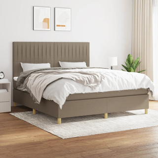 vidaXL Łóżko kontynentalne z materacem, taupe, tkanina, 180x200 cm wariant 16